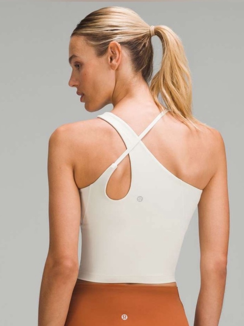 lululemon athletica white Cross-Strap Crop Tank